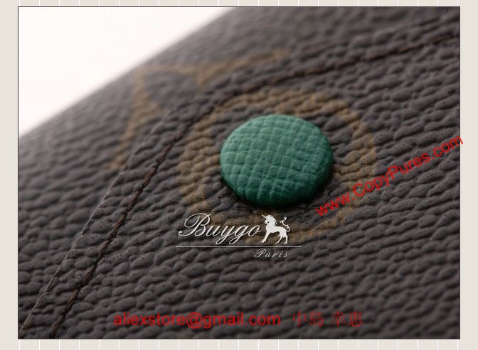 ルイヴィトン　M60163モノグラム　ポルトフォイユ・ジョゼフィーヌ　緑　長財布